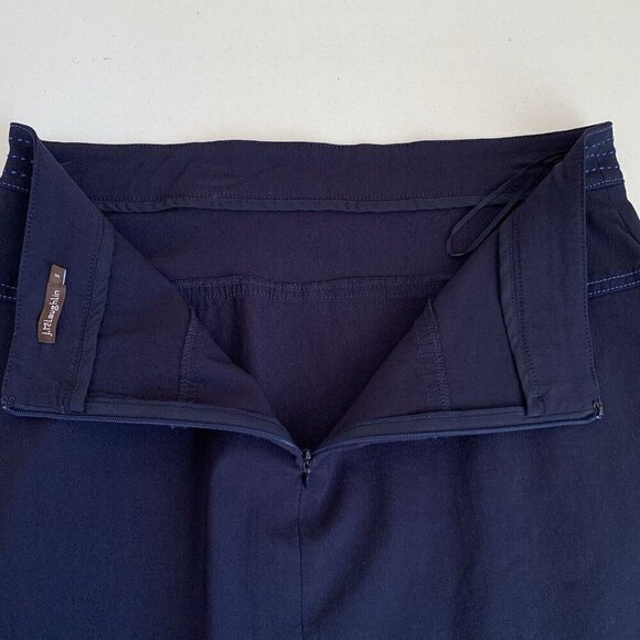 J. McLaughlin Mayer skirt Womens 8 Navy Pockets Back Zip Preppy Quiet Luxury - Picture 5 of 9